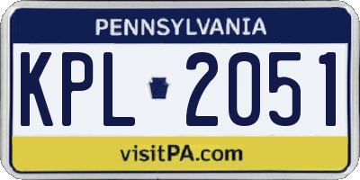 PA license plate KPL2051