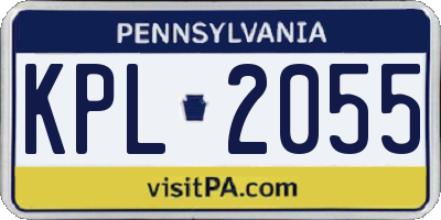 PA license plate KPL2055