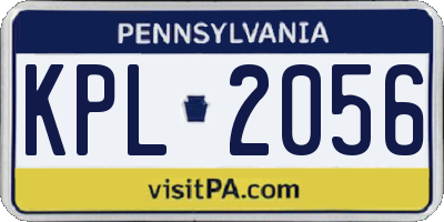 PA license plate KPL2056