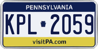 PA license plate KPL2059