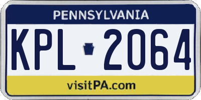 PA license plate KPL2064