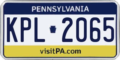 PA license plate KPL2065