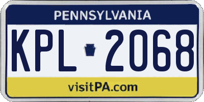 PA license plate KPL2068