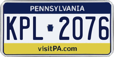 PA license plate KPL2076