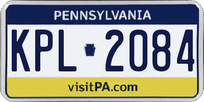 PA license plate KPL2084