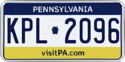 PA license plate KPL2096