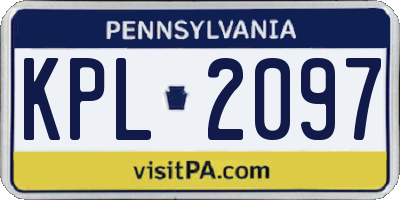 PA license plate KPL2097