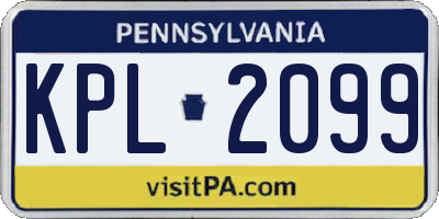 PA license plate KPL2099