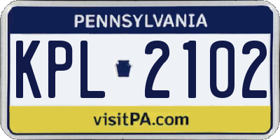 PA license plate KPL2102