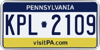 PA license plate KPL2109