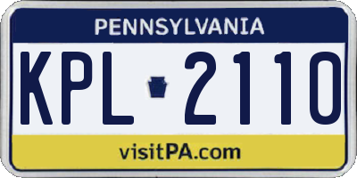 PA license plate KPL2110