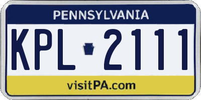 PA license plate KPL2111