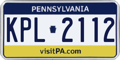 PA license plate KPL2112