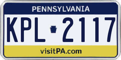 PA license plate KPL2117