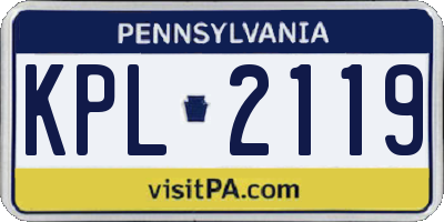 PA license plate KPL2119