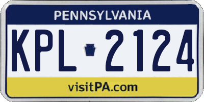 PA license plate KPL2124