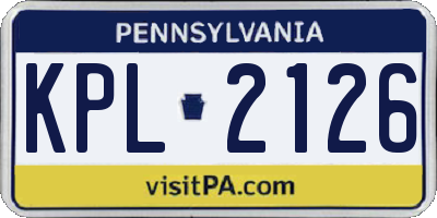 PA license plate KPL2126