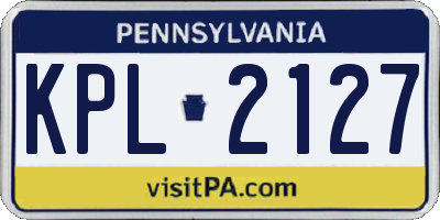 PA license plate KPL2127