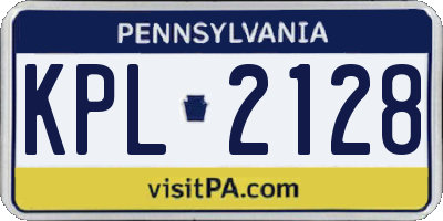 PA license plate KPL2128