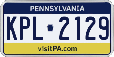 PA license plate KPL2129