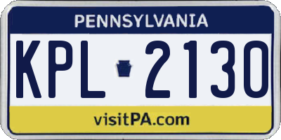 PA license plate KPL2130