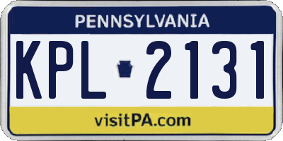 PA license plate KPL2131