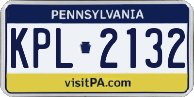 PA license plate KPL2132