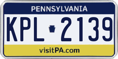 PA license plate KPL2139
