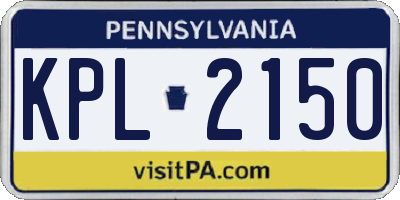 PA license plate KPL2150