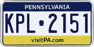 PA license plate KPL2151
