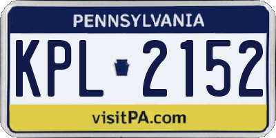 PA license plate KPL2152
