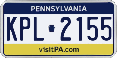 PA license plate KPL2155