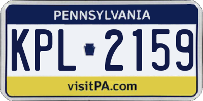 PA license plate KPL2159