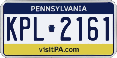 PA license plate KPL2161