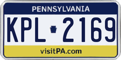 PA license plate KPL2169