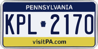 PA license plate KPL2170