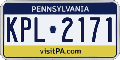 PA license plate KPL2171