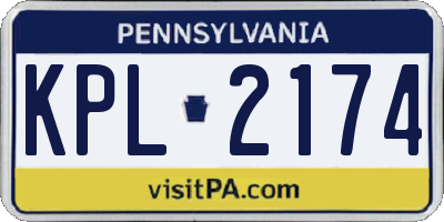 PA license plate KPL2174