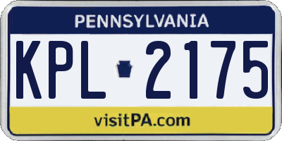 PA license plate KPL2175