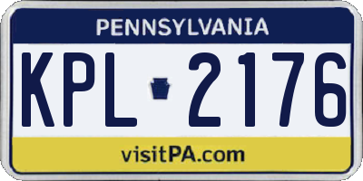 PA license plate KPL2176