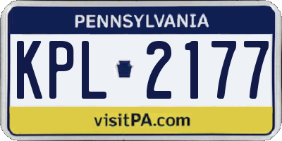 PA license plate KPL2177