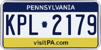 PA license plate KPL2179