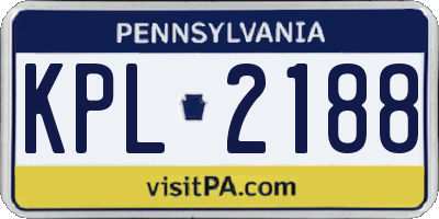 PA license plate KPL2188