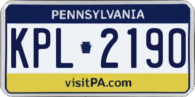 PA license plate KPL2190