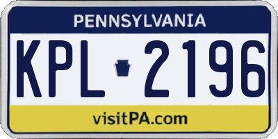 PA license plate KPL2196