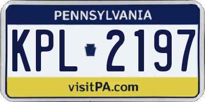 PA license plate KPL2197