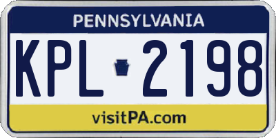 PA license plate KPL2198
