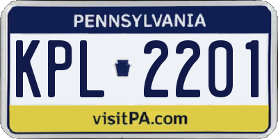 PA license plate KPL2201