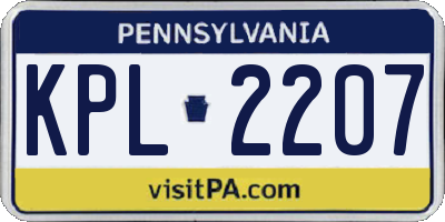 PA license plate KPL2207