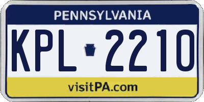 PA license plate KPL2210